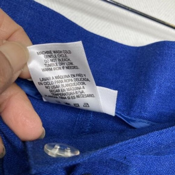 Jaclyn Smith Mens Linen Blend Blue Shorts Sealed pockets Size Large - Picture 8 of 9